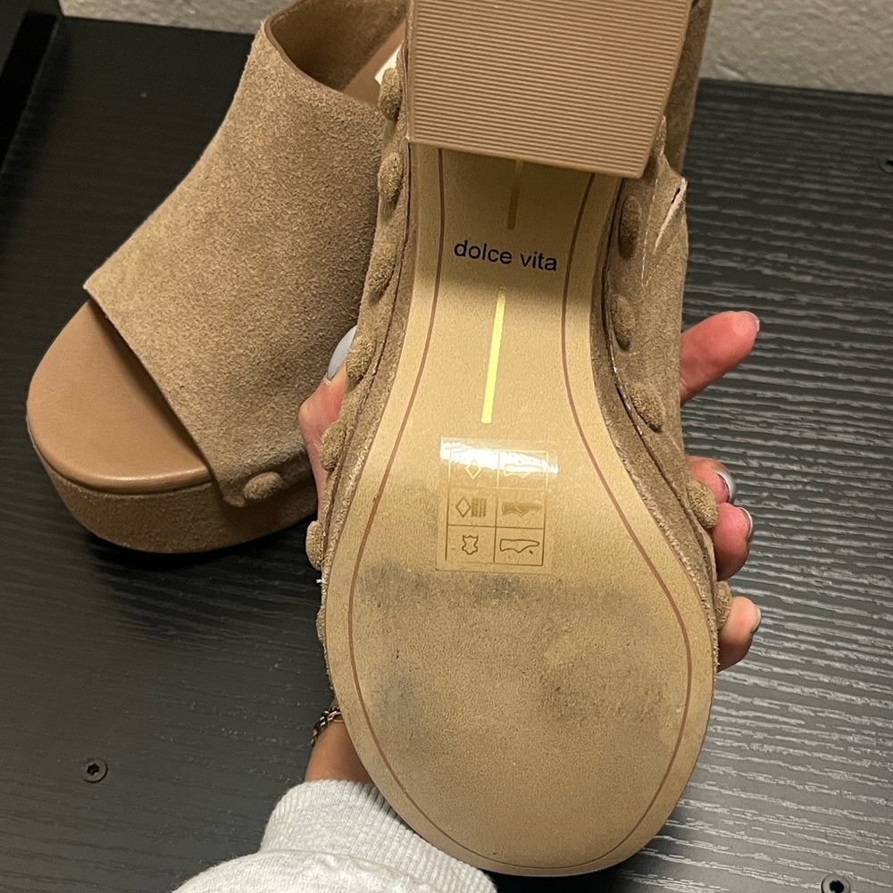 DOLCE VITA Emol Heel - Light Tan/Mushroom Suede - Picture 3 of 7